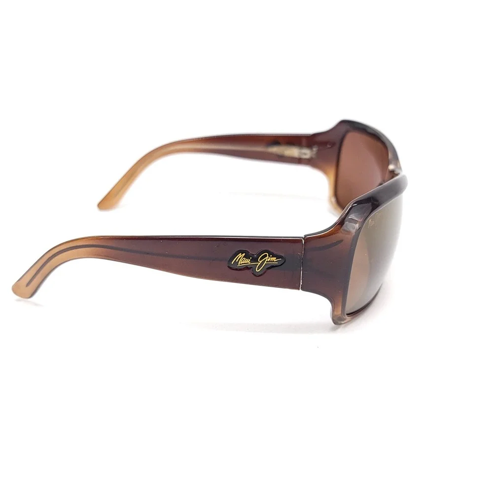 Maui Jim‎ Palms MJ-111 Brown Tortoise Wrap Sunglasses Bronze Lens Mens Womens